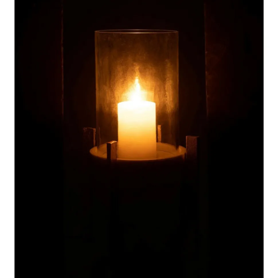 PARIS PRIX - Photophore design "base marbre" 38cm gris
