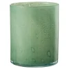 PARIS PRIX - Photophore design en verre "jade" 18cm vert