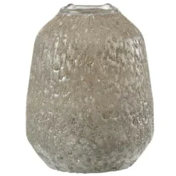 PARIS PRIX - Photophore en verre "obliqua" 19cm gris bleu