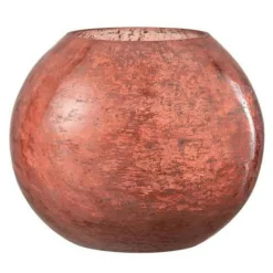 PARIS PRIX - Photophore en verre "nuria" 19cm terracotta