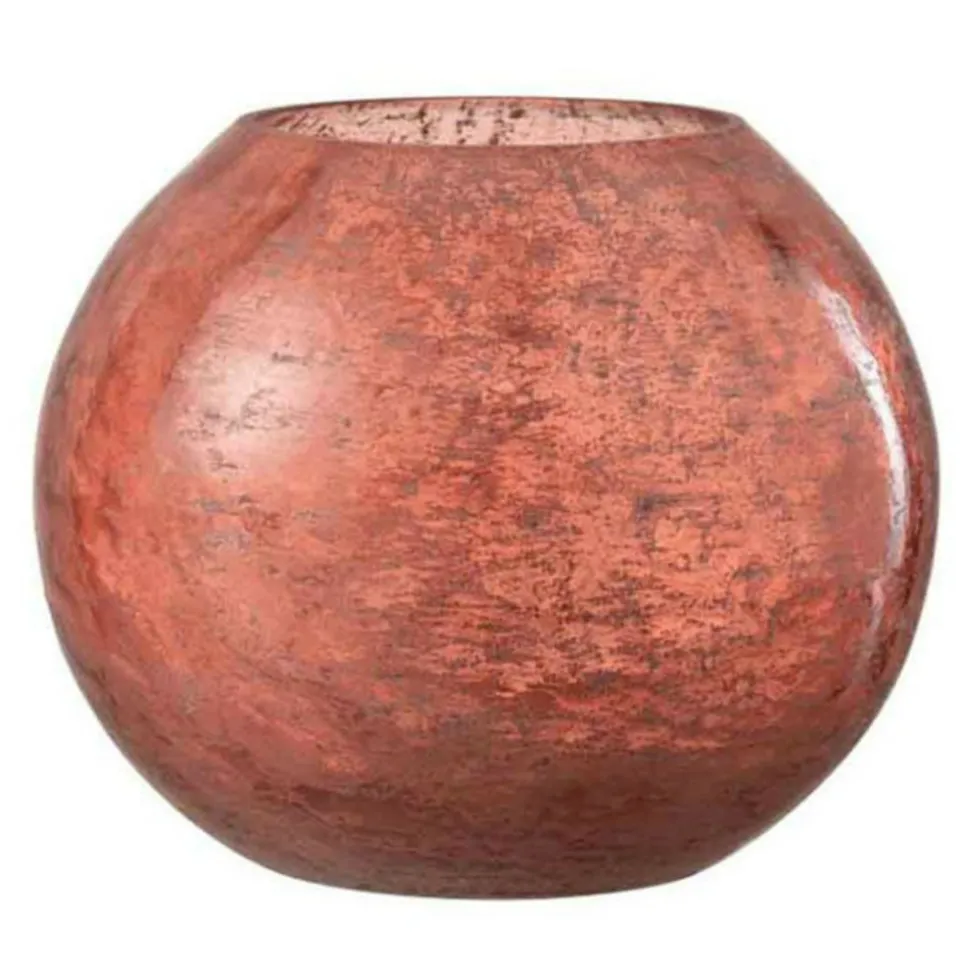 PARIS PRIX - Photophore en verre "nuria" 19cm terracotta