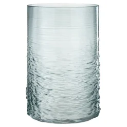 PARIS PRIX - Photophore en verre design "sladia" 30cm bleu