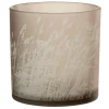 PARIS PRIX - Photophore en verre design "herbe" 15cm beige