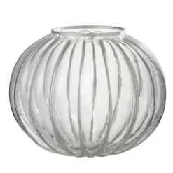 PARIS PRIX - Photophore en verre "boule" 29cm argent
