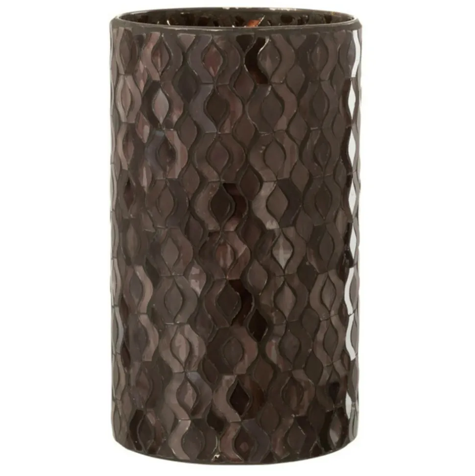 PARIS PRIX - Photophore en verre design "tazu" 22cm gris