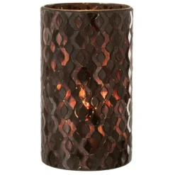 PARIS PRIX - Photophore en verre design "tazu" 22cm gris