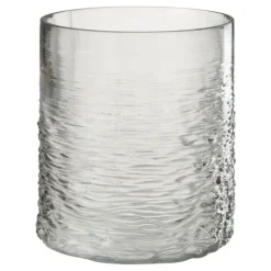 PARIS PRIX - Photophore en verre design "sladia" 22cm gris