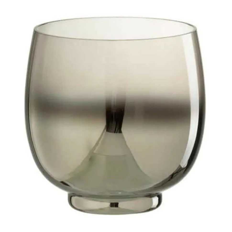 PARIS PRIX - Photophore rond déco "verre fumé" 14cm gris