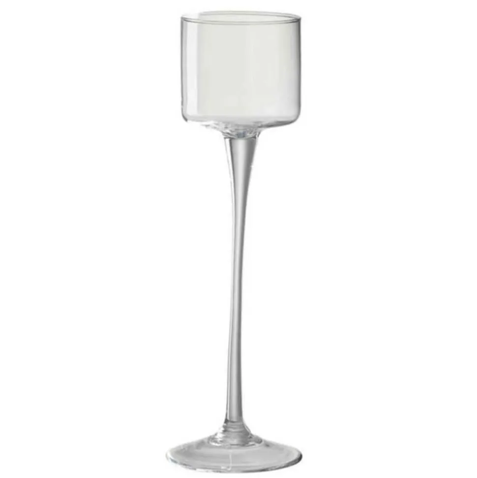 PARIS PRIX - Photophore sur pied "verre" 33cm transparent