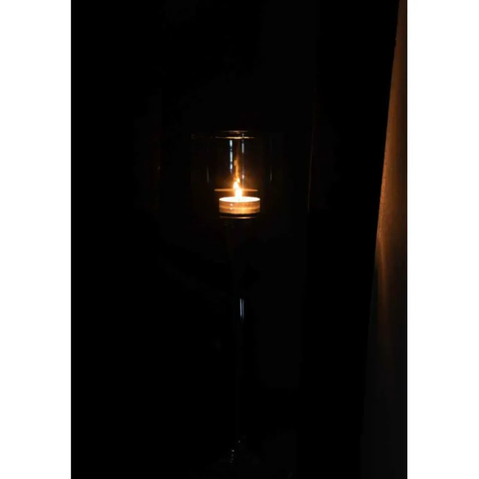 PARIS PRIX - Photophore sur pied "verre" 33cm transparent