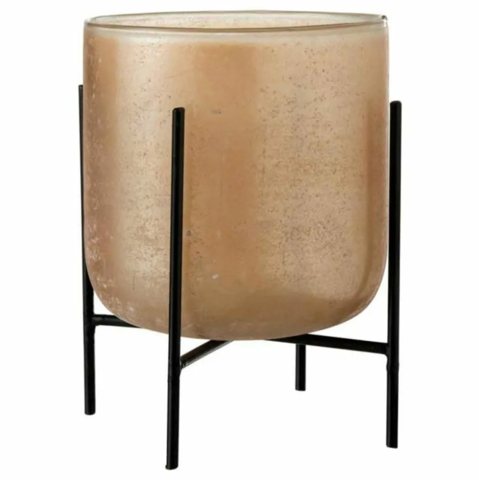 PARIS PRIX - Photophore sur pied déco "astor" 22cm ambre