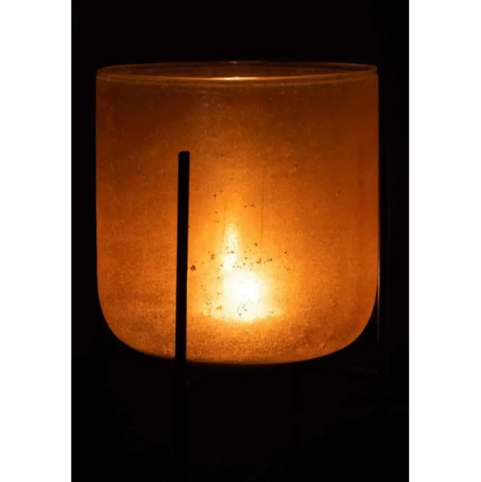 PARIS PRIX - Photophore sur pied déco "astor" 22cm ambre