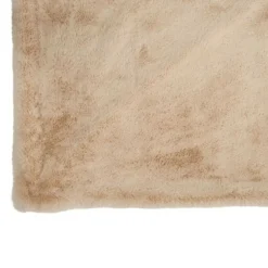 PARIS PRIX - Plaid imitation fourrure "cutie" 130x180cm beige