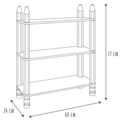 PARIS PRIX - Étagère 3 niveaux enfant 