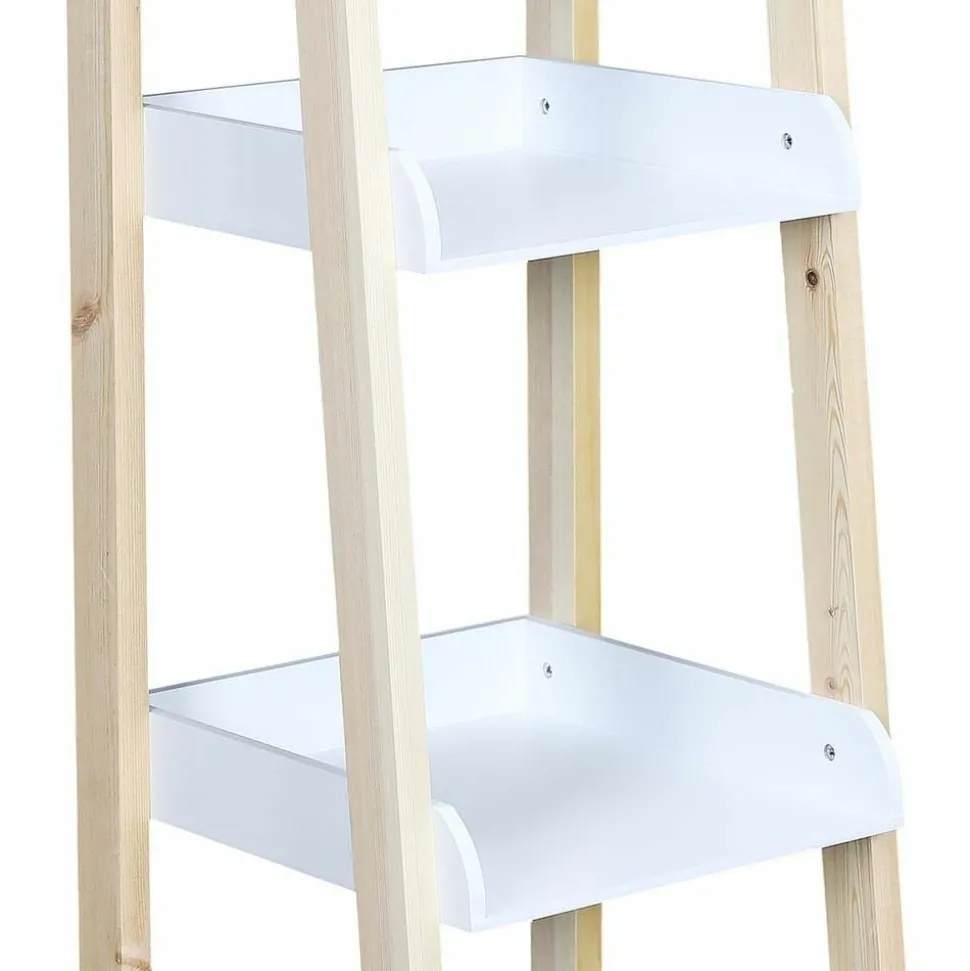 PARIS PRIX - Étagère déco 4 niveaux "bois" 117cm blanc