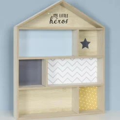 PARIS PRIX - Étagère déco pour enfant "maison" 50cm bleu