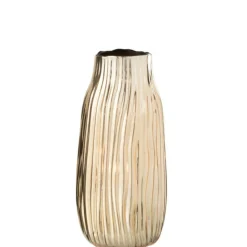 PARIS PRIX - Vase à rainures en verre "louis" 26cm or