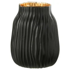 PARIS PRIX - Vase à rainures en verre "louis" 20cm noir