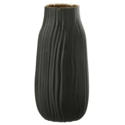 PARIS PRIX - Vase à rainures en verre "louis" 26cm noir
