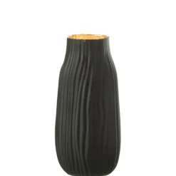 PARIS PRIX - Vase à rainures en verre "louis" 26cm noir