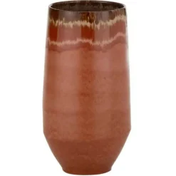 PARIS PRIX - Vase allongé en céramique "aline" 50cm rouge