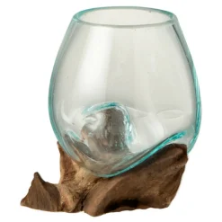 PARIS PRIX - Vase déco sur pied "gamal" 13cm transparent