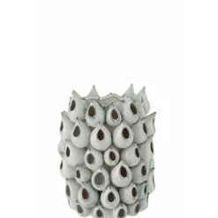 PARIS PRIX - Vase design "anémone céramique" 32cm bleu