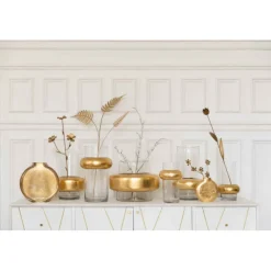 PARIS PRIX - Vase design "bague cylindrique" 35cm transparent