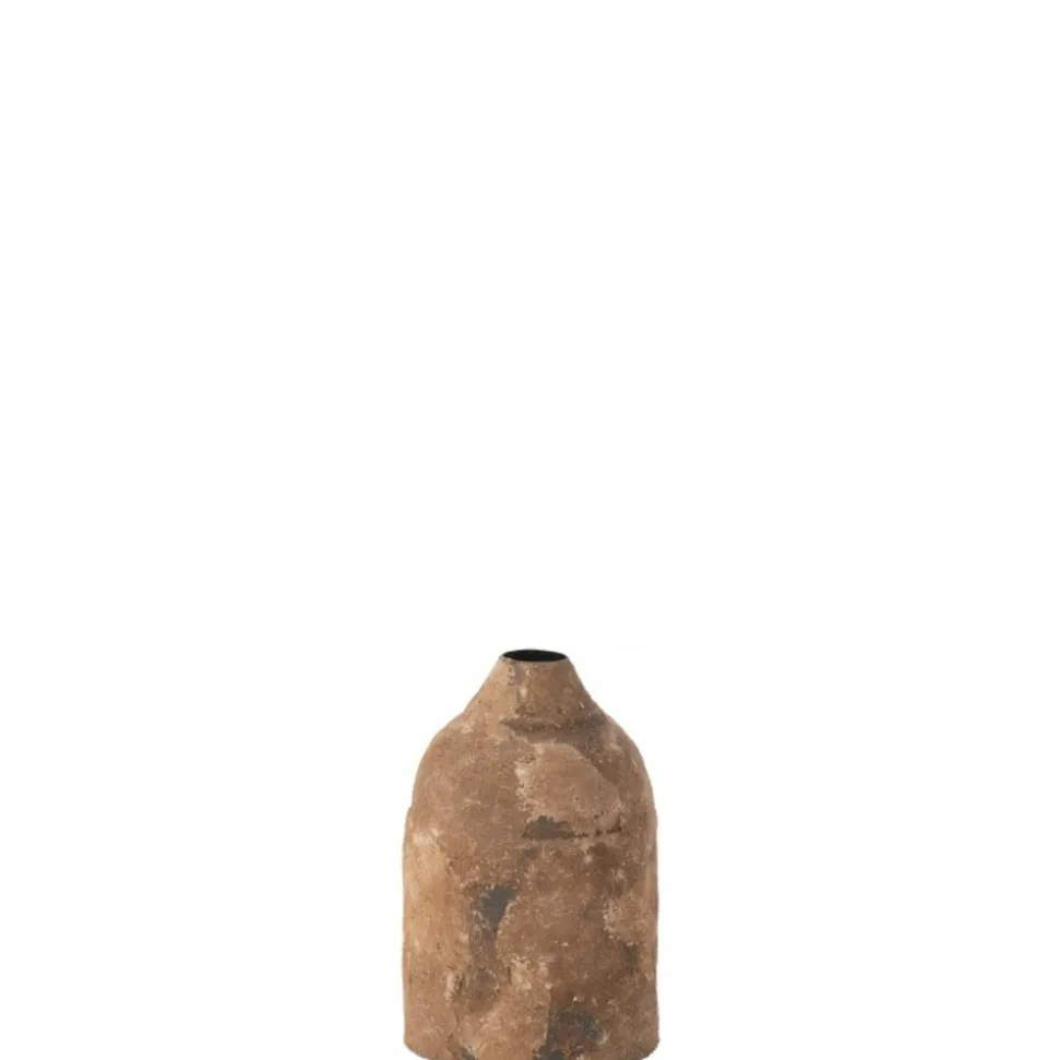 PARIS PRIX - Vase design en métal "effy" 24cm marron