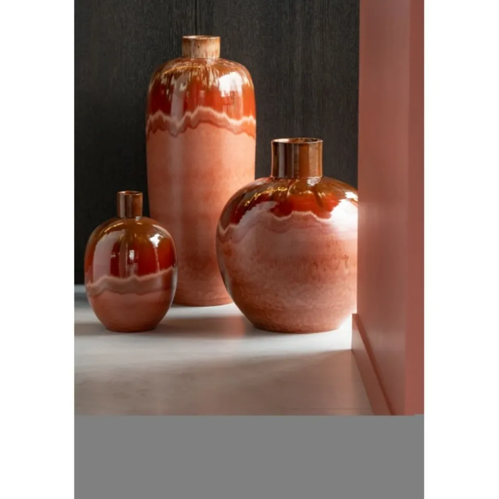 PARIS PRIX - Vase design en céramique "aline" 70cm rouge