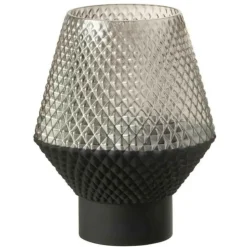 PARIS PRIX - Vase design en verre "vuoto" 22cm gris