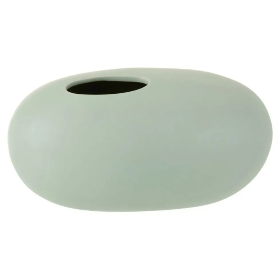 PARIS PRIX - Vase design "ovale céramique" 25cm vert pastel