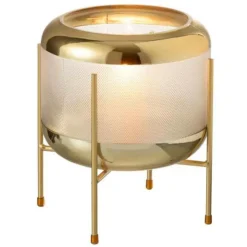 PARIS PRIX - Vase design "sucomba" 22cm transparent & or