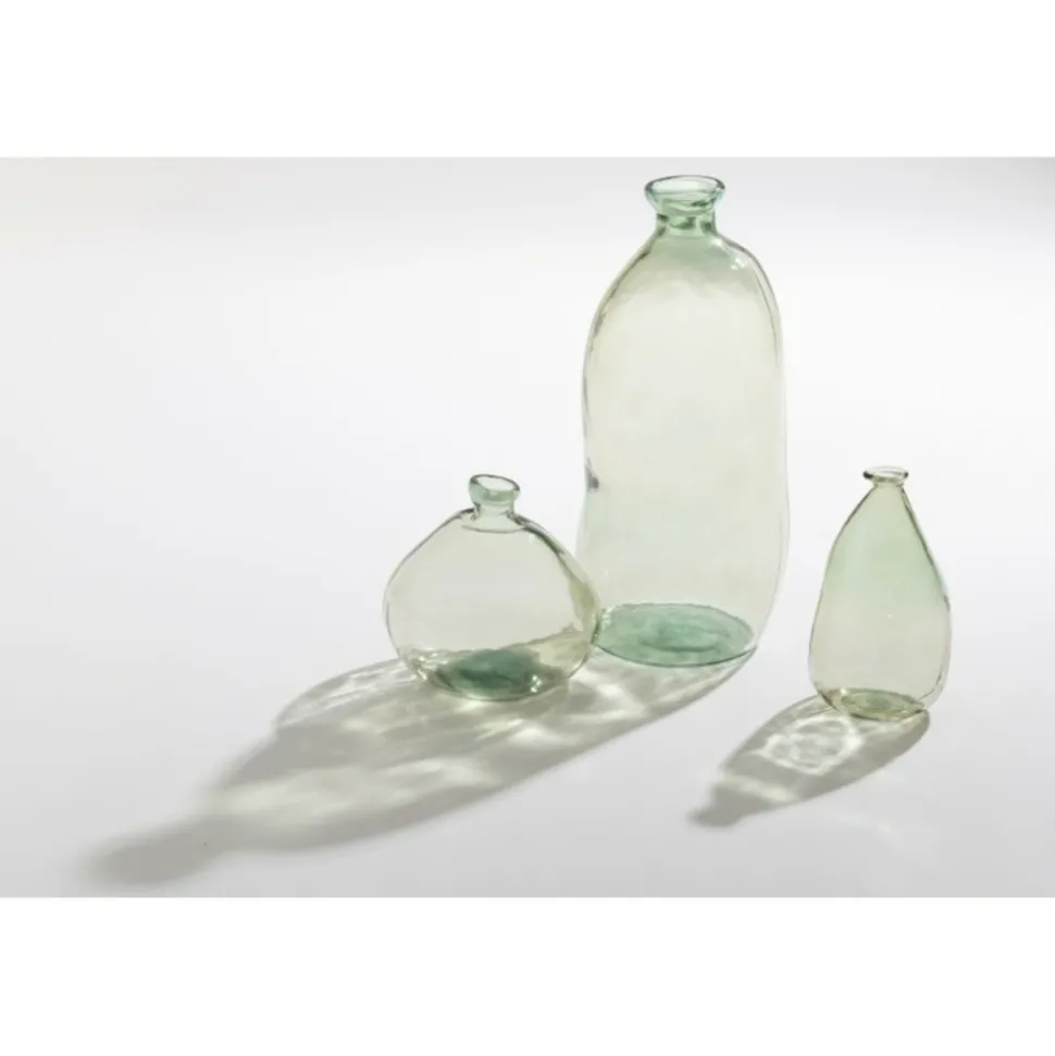 PARIS PRIX - Vase rond design en verre "laura" 73cm vert