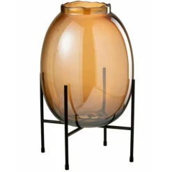 PARIS PRIX - Vase sur pied design "tonato" 40cm marron & noir