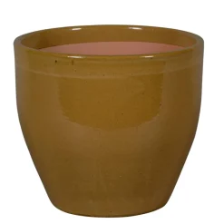 PASSION FOR POTTERY - Pot de fleurs Corsica 01F, grès émaillé, coloris beige - D.38xH.34cm