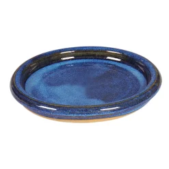 PASSION FOR POTTERY - Soucoupe bord en grès émaillé, aqua bleu Ø 24 cm