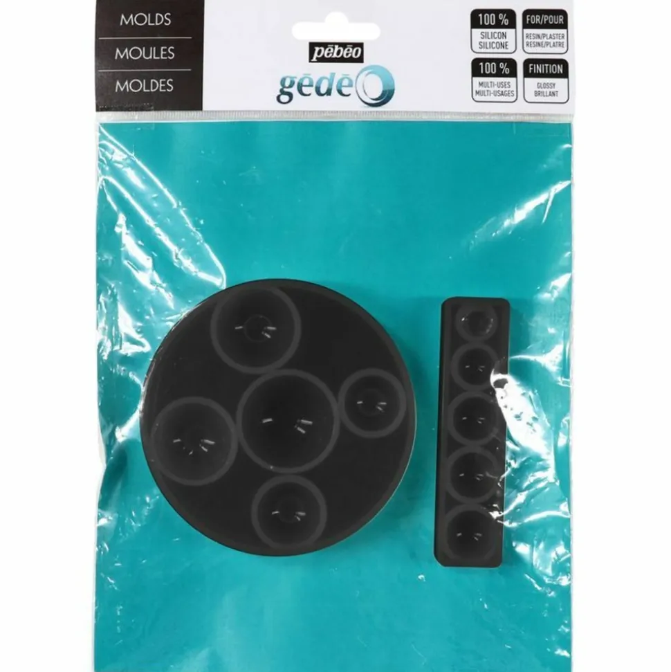 PÉBÉO - 2 moules décoratifs en silicone - demi-spheres