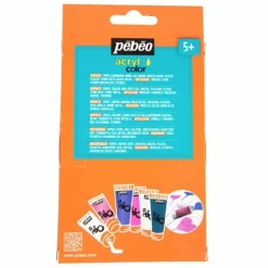 PÉBÉO - Kit découverte peinture acrylique - 6 couleurs girly - 6 x 20 ml
