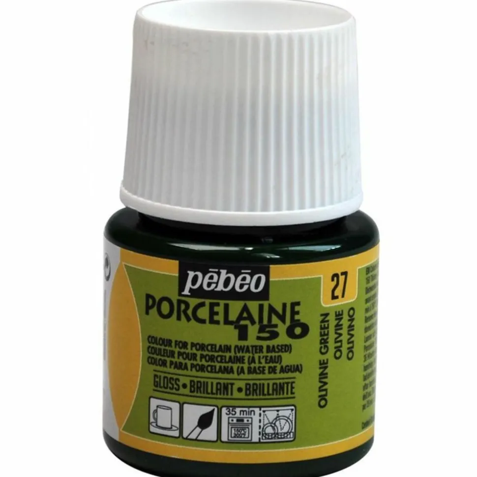 PÉBÉO - Peinture à l'eau brillante pour porcelaine - olive - 45 ml