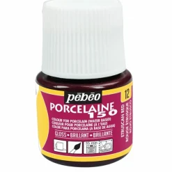 PÉBÉO - Peinture à l'eau brillante pour porcelaine - rouge étrusque - 45 ml