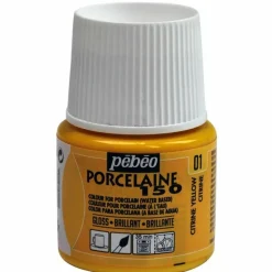 PÉBÉO - Peinture à l'eau brillante pour porcelaine - jaune citrine - 45 ml