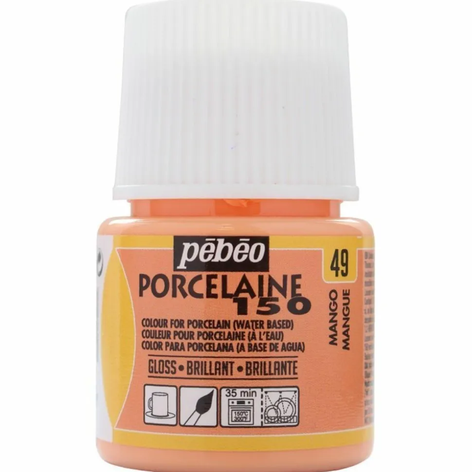 PÉBÉO - Peinture à l'eau brillante pour porcelaine - mangue - 45 ml