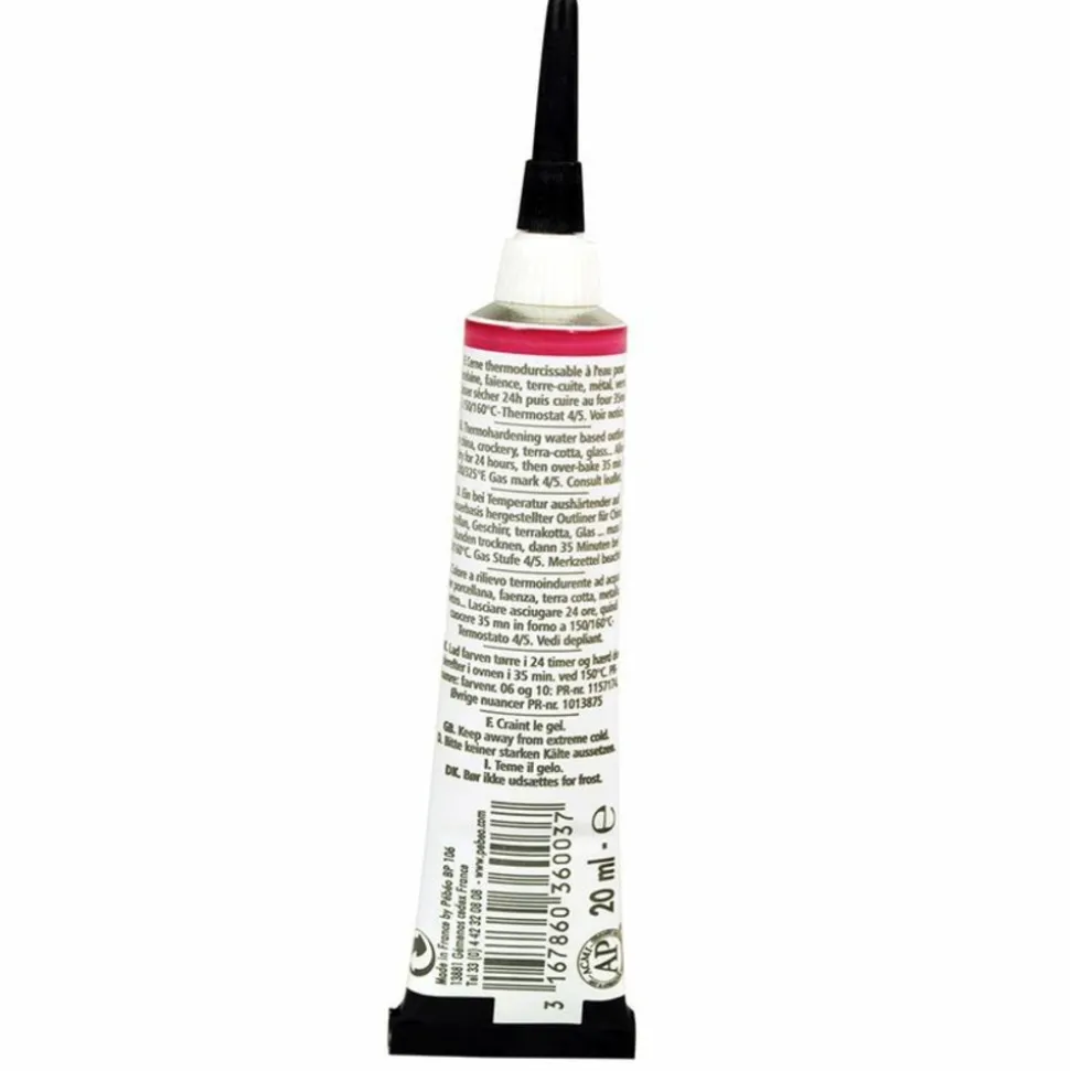 PÉBÉO - Peinture à l'eau brillante pour porcelaine - rouge - 20 ml