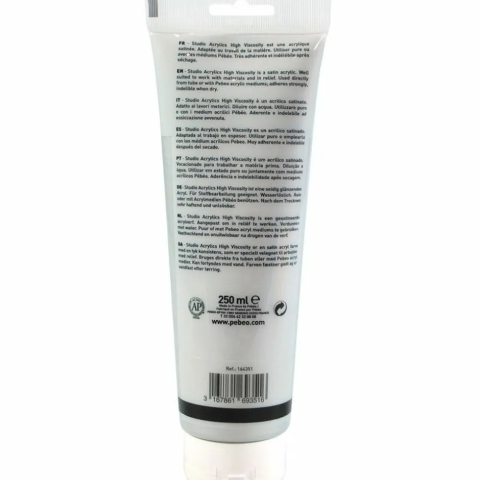 PÉBÉO - Peinture acrylique métallique - argent - 250 ml