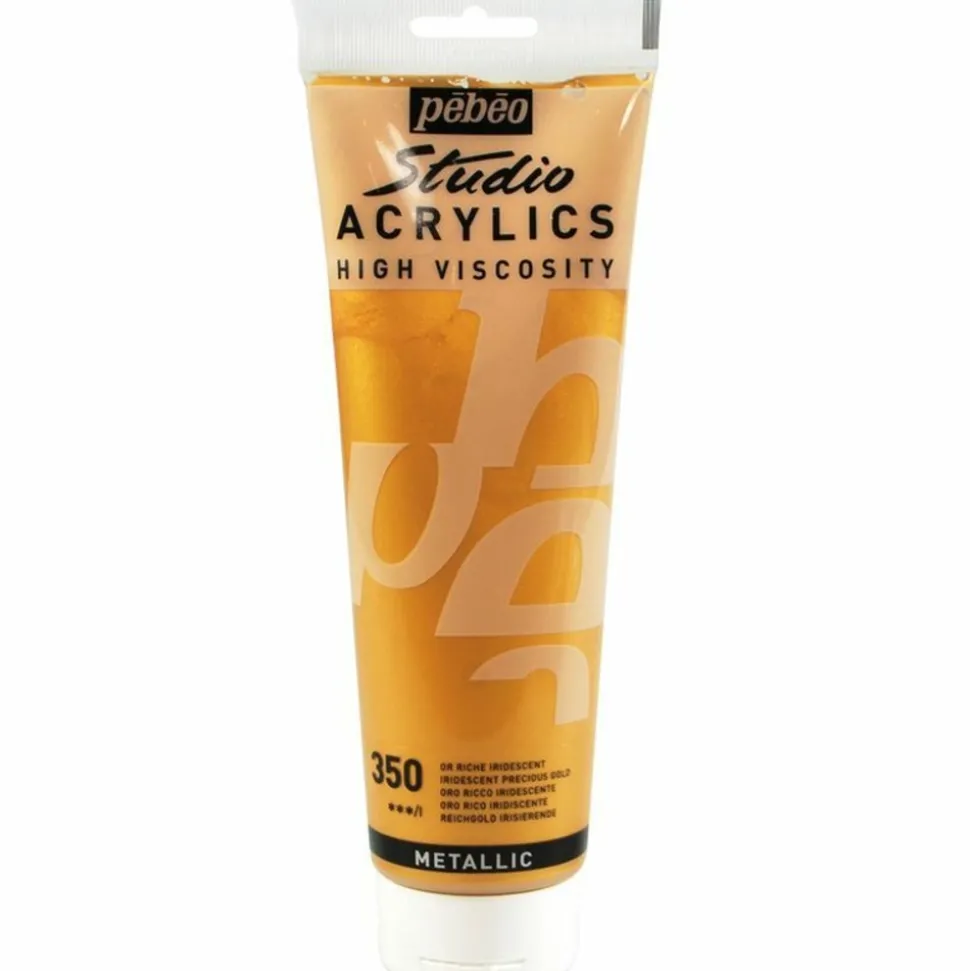 PÉBÉO - Peinture acrylique métallique - or - 250 ml