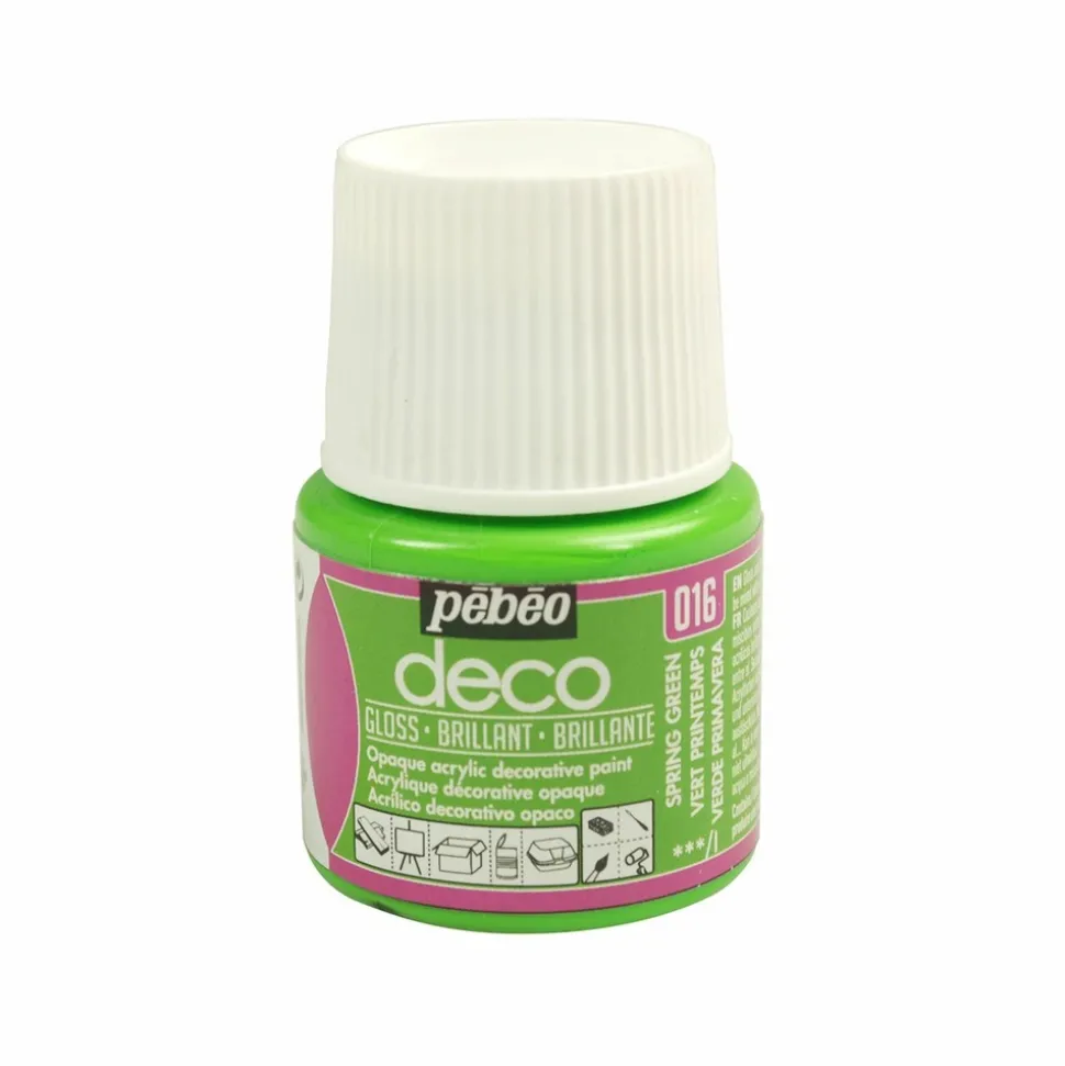 PÉBÉO - Peinture acrylique opaque brillante - vert printemps - 45 ml
