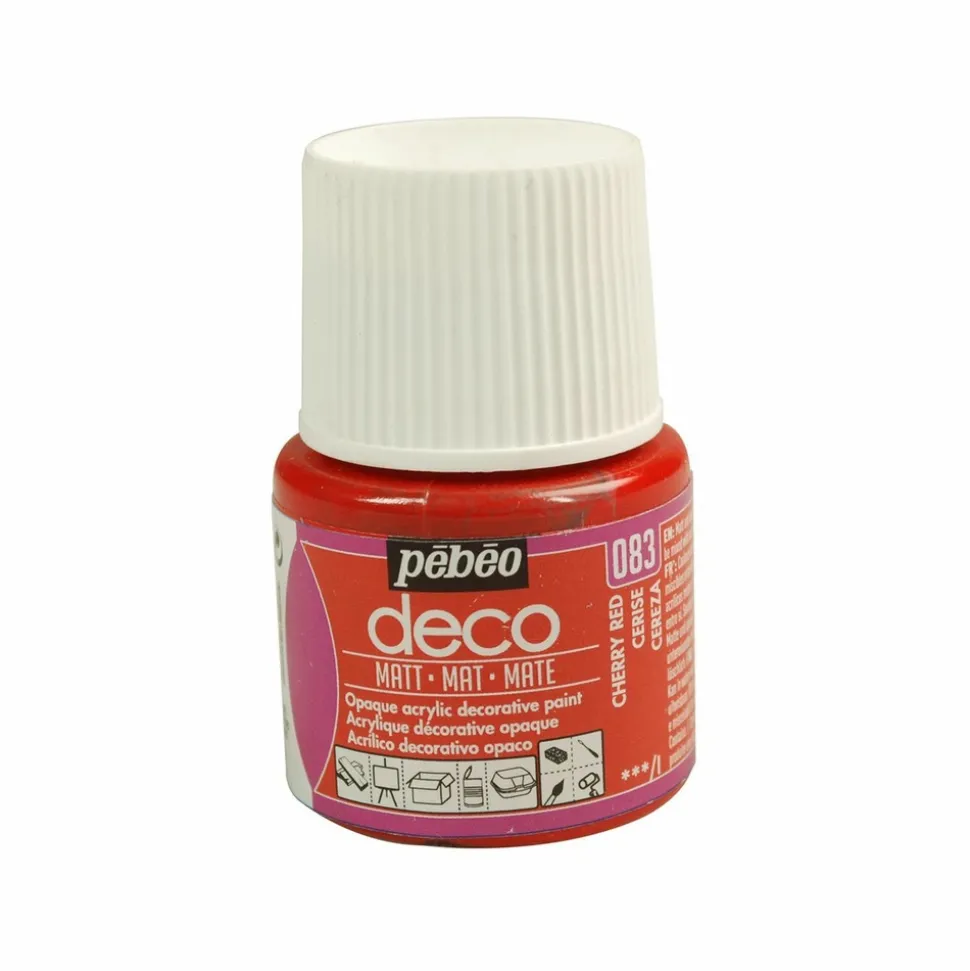 PÉBÉO - Peinture acrylique opaque mate - cerise - 45 ml