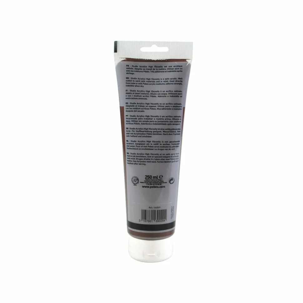 PÉBÉO - Peinture acrylique opaque - marron - 250 ml