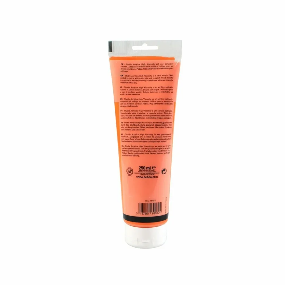 PÉBÉO - Peinture acrylique opaque - orange - 250 ml